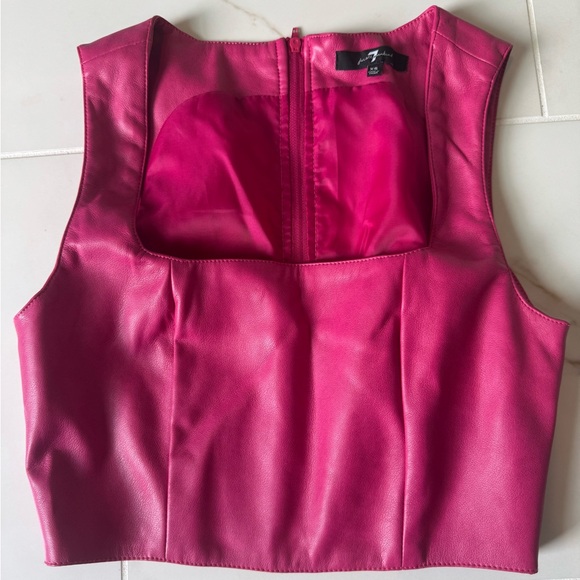 XS- 7 For All Mankind Magenta Tank Crop Top - Picture 1 of 5